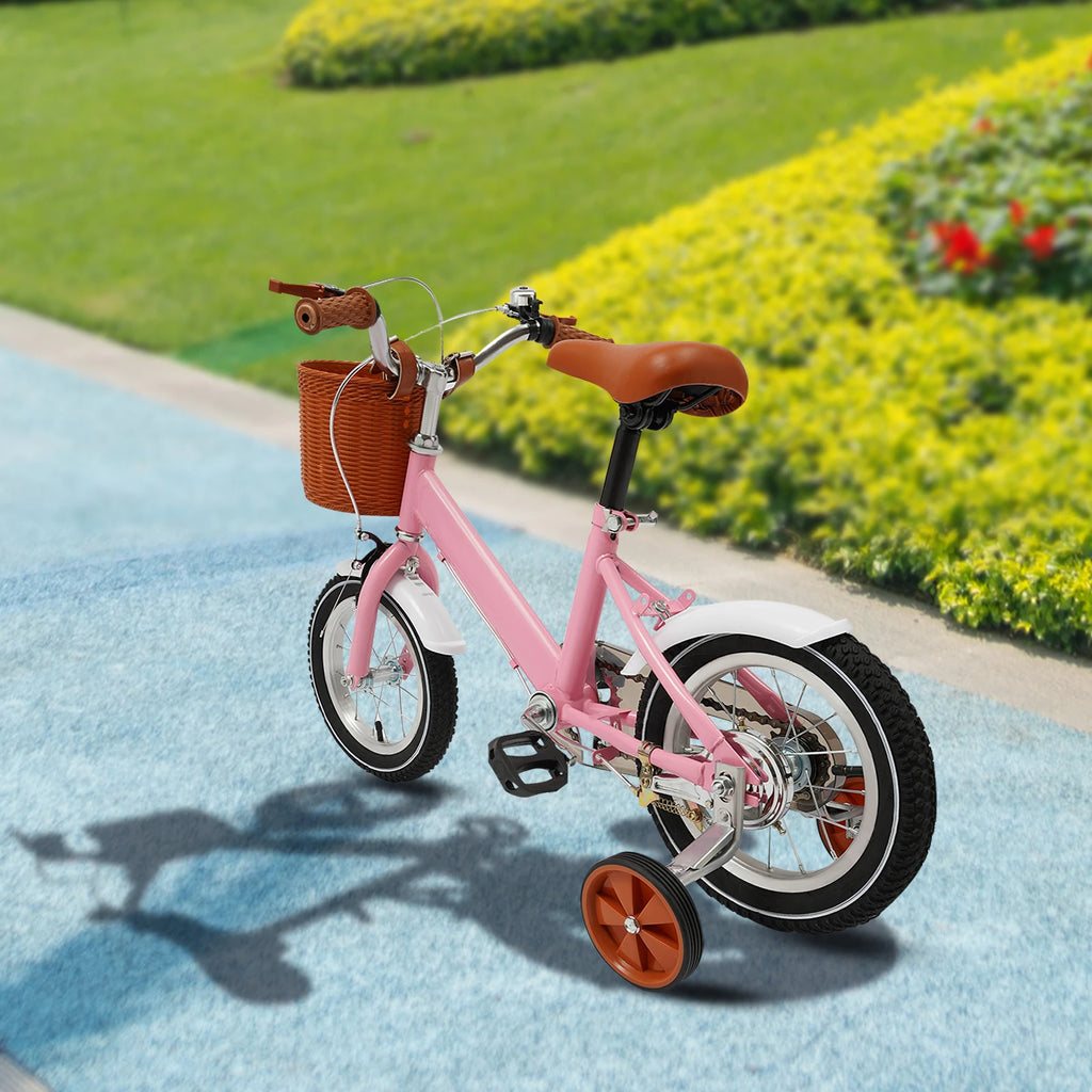12 Inch Children's Bicycle w/Training Wheel for 2-4 Year-Old Boys and Girls, Height Adjustable Kids Bike Load Bearing 40kg