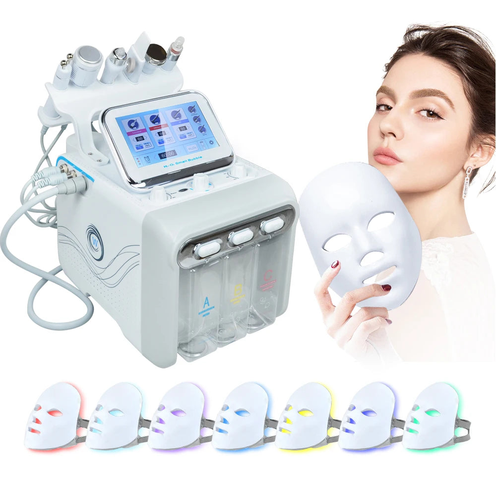 7-in-1 Wasser-Sauerstoff-Bläschen-Maschine professionelles Hydra Wasser Dermabrasions-Schönheitsgerät Gesichts-Spa-Hautpflege Hautreinigung