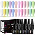 MEET ACROSS 12tlg/Set 7ml Macaron Gel Nagellack mit Box Semi-permanenter UV-Gel Soak Off Nail Art Kit Nagellack für Maniküre