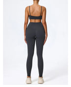 Hearuisavy Sommer Superweiches 2-teiliges Damen-Sportshorts-Set atmungsaktives Fitness-Yoga-BH Freizeit-Push-Up-Workout-Crop-Top