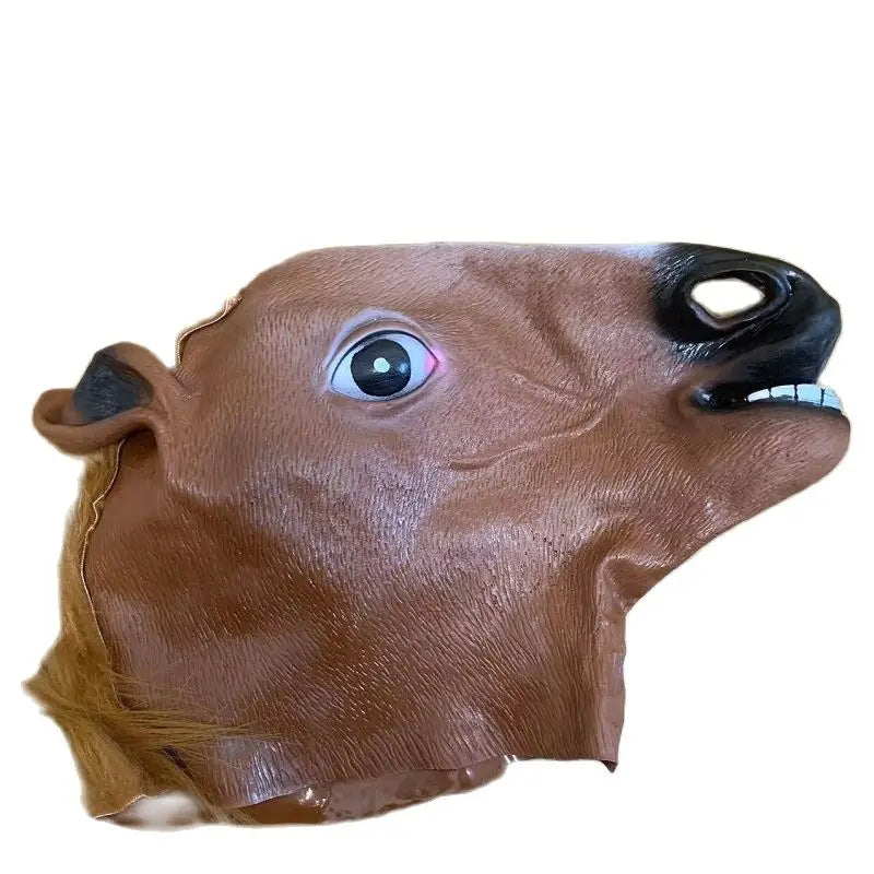 Herren Braunes Pferd Masken Mädchen Lustige Pferdekopfmaske Latex Tiermaske Neuheit Halloween Cosplay Kostüme Kopfbedeckung Mascara De Latex