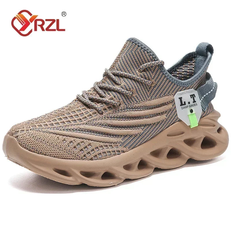 YRZL Herren Sportschuhe Laufen Schwarz Jogging Freizeit Sneaker Outdoor Atmungsaktives Mesh Damen Leichte Stoßdämpfung Schwarz Tennis