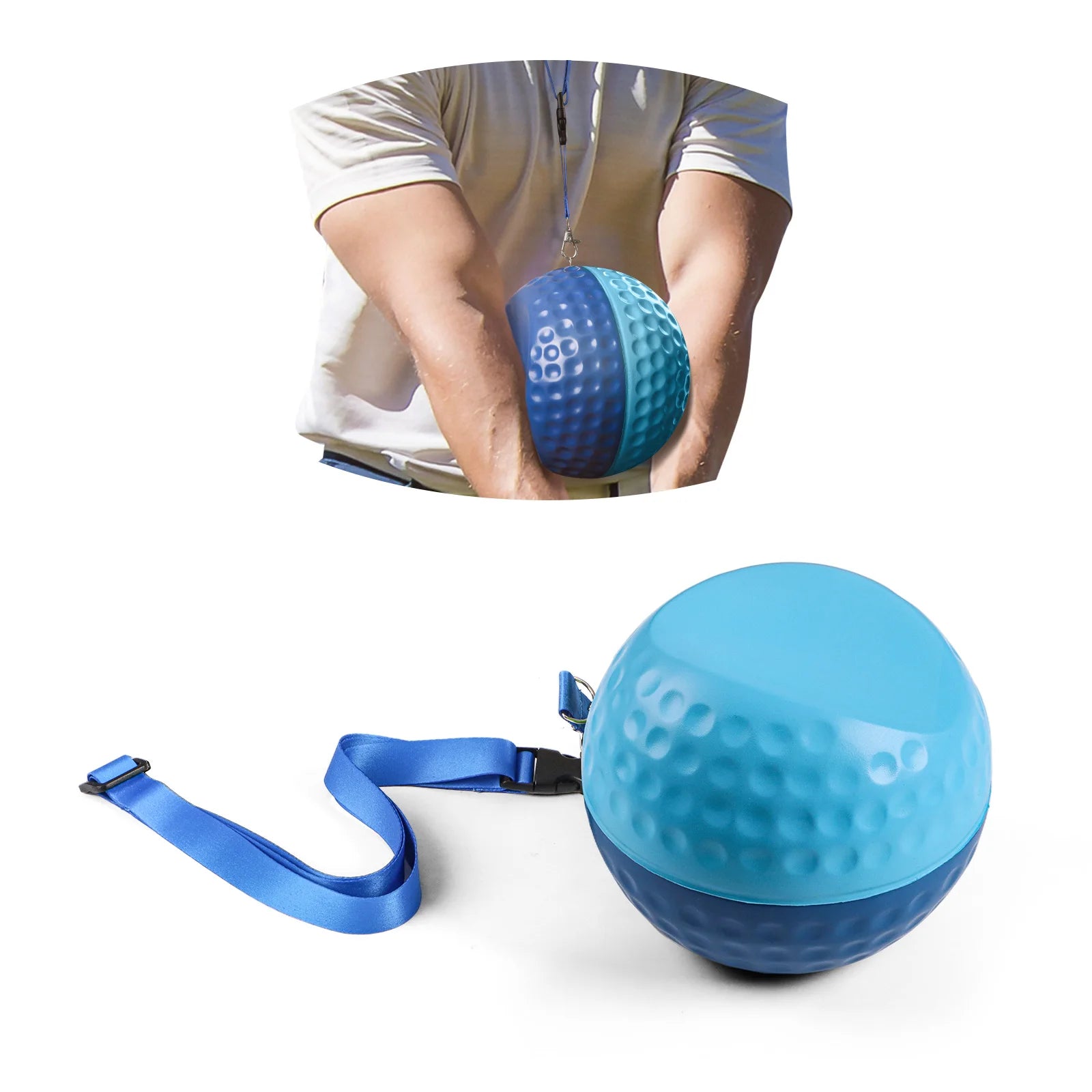 Golf Smart Ball Trainingshilfe mit verstellbarem Schlüsselband, tragbarer Impact Swing Trainer, Haltungskorrekturhilfe mit 3 Größen S/M/L