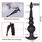 3-10cm Großer Analsex Plug mit Schwanz Sexspielzeug für Erwachsene Spiele Paare DIY Cosplay Großer Butt Plug Silikon Weich Lang Anal Beads Frauen