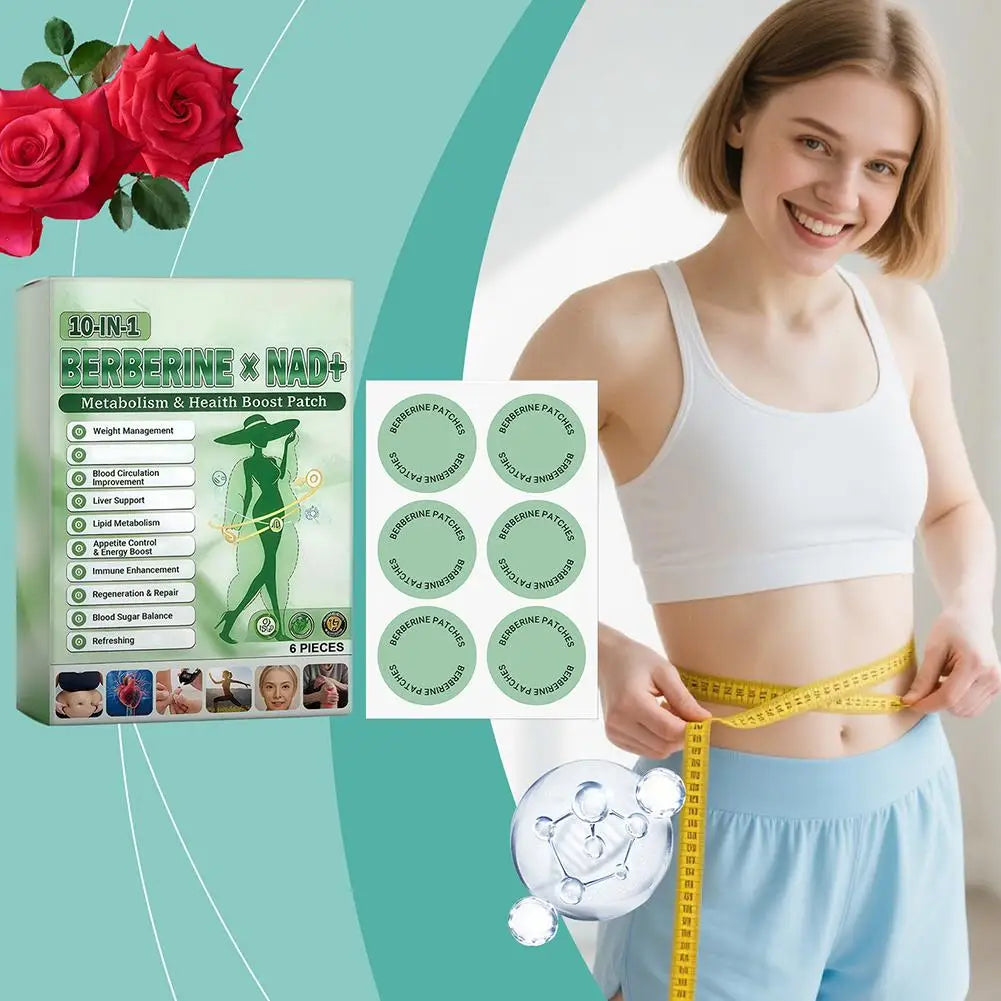 Berberin-Pflaster Nano-Microneedle-Pflaster mit natürlichen Inhaltsstoffen, täglicher Gewichtsmanagement-Körperstraffungsaufkleber für Frauen und Männer