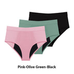 3 Stk./Set Menstruationshöschen Damen sehr starke Blutung Menstruationsunterwäsche High Waist Auslaufsicher Period Panties für Mädchen Set