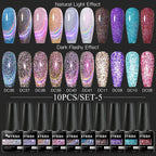 10/12PCS/SET Katze Magnetisches Gel Nagellack Set 9D Reflektierendes Glitzer Gel Halbpermanentes UV Gel Soak Off Funkelndes Nagelkunst Kits