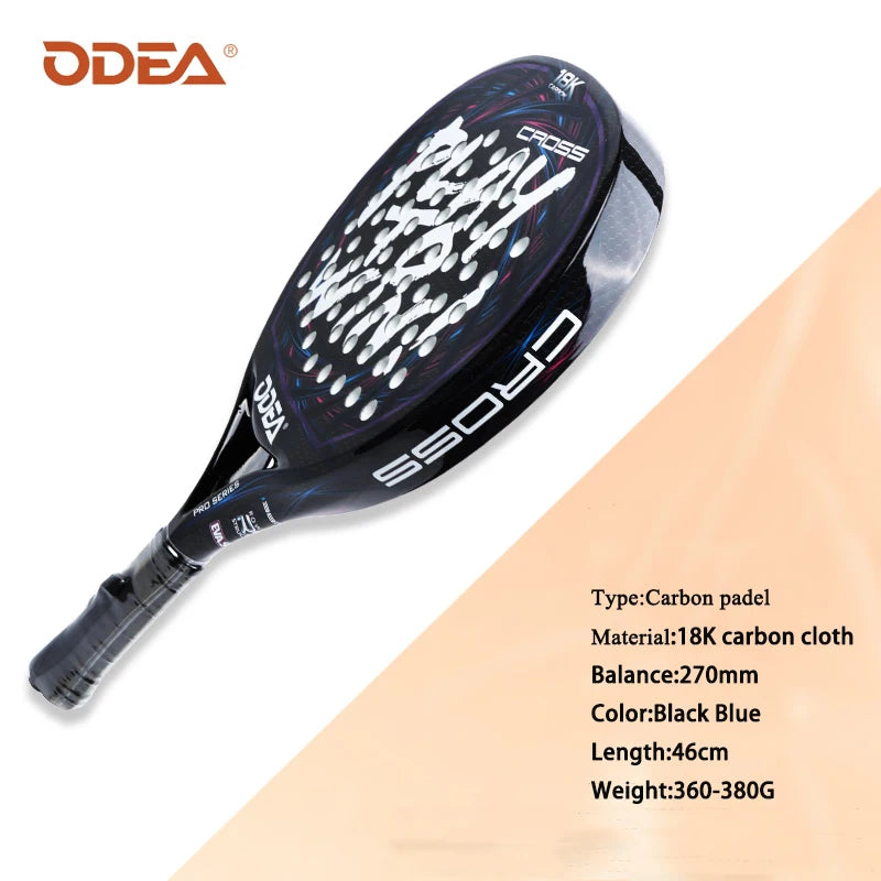 ODEA Beach Tennis Schläger Vollcarbon Rauhe Oberfläche Outdoor Sport Schläger Für Herren Damen Erwachsene Fortgeschrittene Spieler 3K 18K