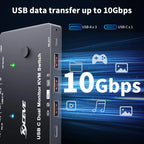 USB-C Dockingstation Triple/Dual Monitor KVM Switch 4K 1080P@60Hz, USB C KVM Switch 3/2 Monitore 2 Laptops für Windows/Mac OS