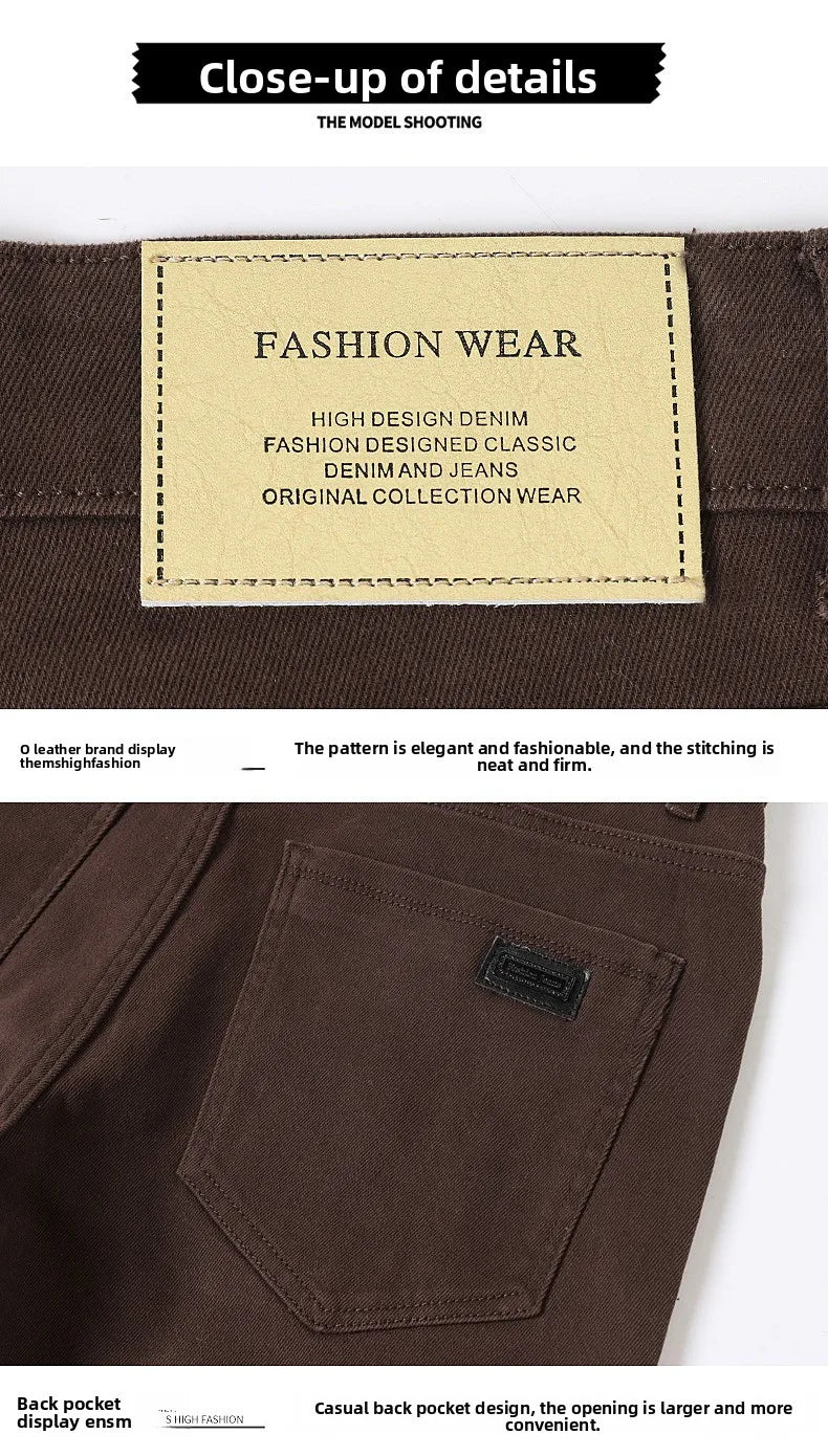 2026 98 % Baumwolle Elastische Baumwolljeans Herren Frühling Slim Straight Denim Hose Komfort Große Größe Koreanische Business Casual Hose