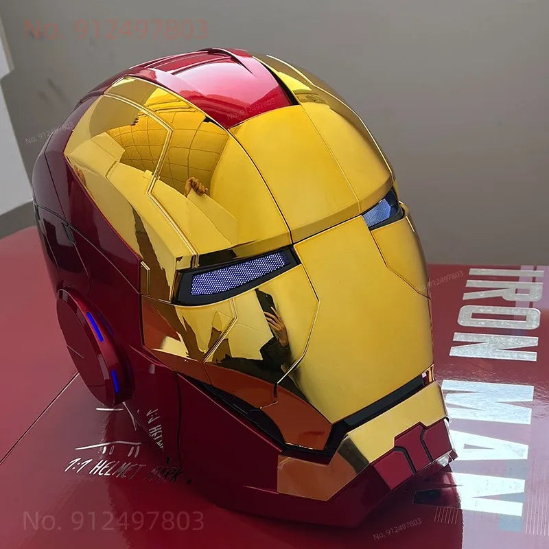 Neuer AutoKing 1:1 Mk5 Iron Man Helm Cosplay Sprachsteuerung Augen mit Licht Modell Spielzeug für Erwachsene Elektrisch tragbar Weihnachtsgeschenk