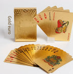 Brandneues 54-teiliges schwarz-goldenes Plastik-Spielkarten-Foliensatz Poker Magic Tool Party Tabletop Spiel