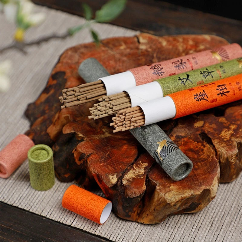 12 Arten von natürlichem Räucherwerk pro Box Sandelholz Osmanthus Räucherstäbchen Raumduft Aroma Segnungszeremonie Gebet Buddha Weihrauch