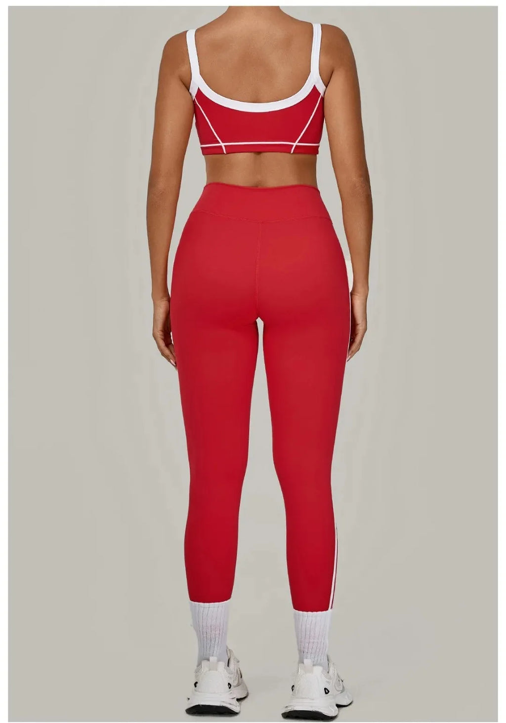2PCS Damen Yoga-Set Hohe Taille Peach Hip Herausnehmbare Polsterung Sport-BH Hose Fitnessanzug Laufen Workout Gym Leggings Yoga-Set