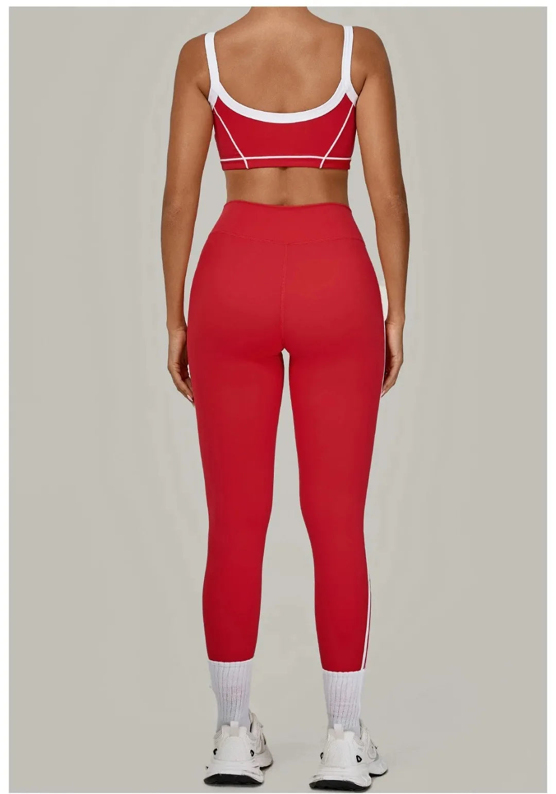 2PCS Damen Yoga-Set Hohe Taille Peach Hip Herausnehmbare Polsterung Sport-BH Hose Fitnessanzug Laufen Workout Gym Leggings Yoga-Set