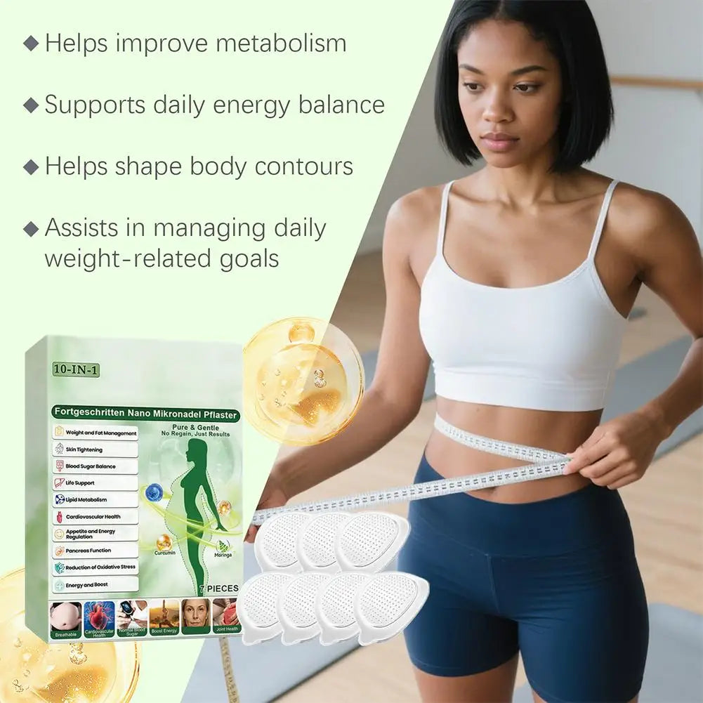 2026 Der neueste Nano-Microneedle-Straffungssticker – Moringa- und Curcumin-Extrakt, Hautstraffung, Fettmanagement für Frauen und Männer
