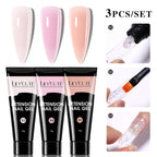 LILYCUTE 15ml Verlängerungsgel-Nagellack-Set Quick Nail Prolong mit Verlängerungsform-Nagelspitzen Acryl-Lösung Maniküre-Werkzeug-Kit