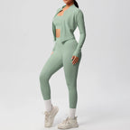 3-teiliges Sportbekleidung Yoga-Set Gym Sport-BH Reißverschlussjacke Leggings Kleidung Sportbekleidung Yoga-Anzüge für Damen Fitness-Set Trainingsanzug