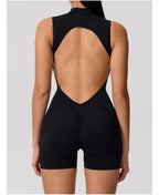 Hearuisavy Summer Sports Overalls Women Gym High Stretch Sleeveless Yoga Bodysuit Running Push Up Butt-Lifting Fitness Jumpsuit