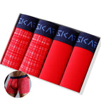 4 Stück Boxershorts Herrenslips Homme Unterhosen Boxershorts Unterwäsche für Männer Baumwolle Herren-Paar Sexy Set Calecon Lot Soft Box