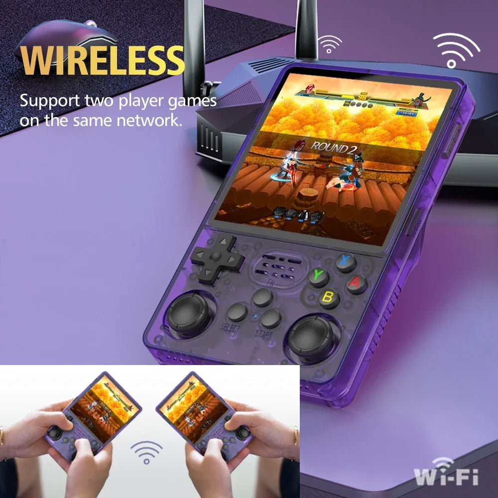 Tragbare Spielkonsole R36S Plus, 64-Bit Linux-System, 4,0 Zoll IPS-Bildschirm, Handheld-Taschen-Videospieler mit RK3326 Chip