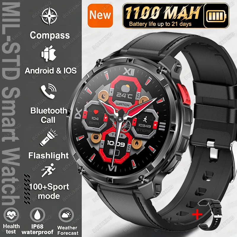 2026 Neue T-Rex 3 Ultra 1100mAh Smartwatch 5ATM Wasserdicht Outdoor Sport GPS Track Herzfrequenz Kompass Bluetooth Anruf Smartwatch