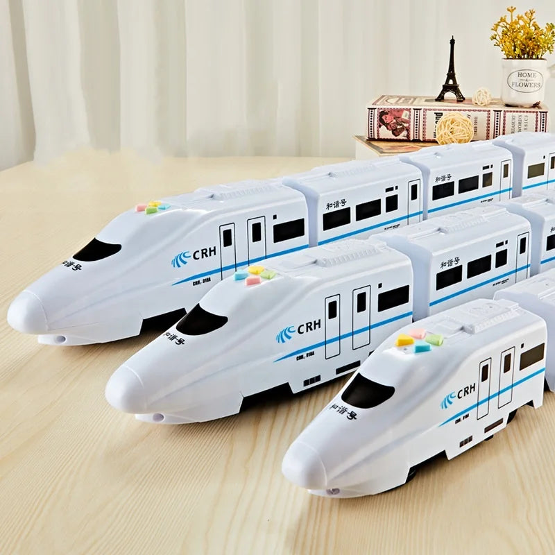 Spielzeug-Elektrozug "Bullet Train" – Batteriebetriebene Aktionslokomotive, Hochgeschwindigkeitsfahrzeug mit Zuggeräusch und Licht, Geschenk für Kinder