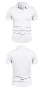 Herren Stretch Hemd Bügelfreie Hemden Regular Fit Kurzarm Stretch Business Casual Button-Down Hemden