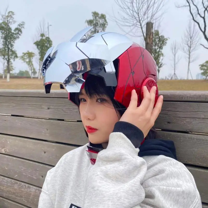 Neuer AutoKing 1:1 Mk5 Iron Man Helm Cosplay Sprachsteuerung Augen mit Licht Modell Spielzeug für Erwachsene Elektrisch tragbar Weihnachtsgeschenk