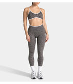 Teveo Eng anliegende, nahtlose Yoga-Leggings mit Leopardenmuster, hautfarbener hoher Elastizität, geeignet als Fitness-Laufhose