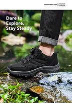 Herren-Outdoor-Sportschuhe für Frühling und Herbst mit drehbarer Schnalle, bequem, rutschfest, Wanderschuhe, große Größen 39–48