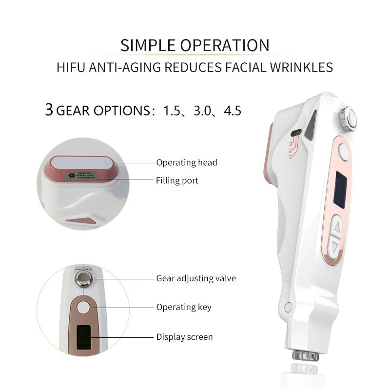 Professioneller Mini HIFU Gesichtsverjüngung Anti-Aging Falten Schönheitsgerät Ultraschall Hautpflege SPA Salon Heimgebrauch für Frauen
