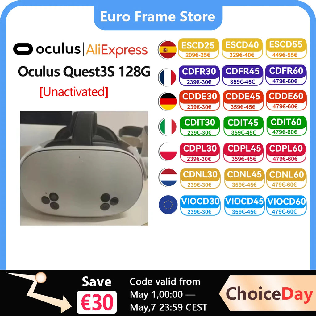 Oculus Quest3S 128G All-in-One VR-Brille Meta Quest3 VR Bewegungsgesteuerte intelligente Helm-Spielekonsole Quest3s 128G