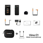 Comica Vimo C 2.4G Mini kabelloses Ansteckmikrofon mit Ladecase, für Smartphone Kamera Podcast Interview YouTube Facebook
