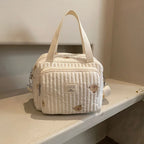 Niedliche Bären Wickeltasche Baumwolle Reißverschluss Windeltasche Damen Handtasche Windel-Caddy Organizer Baby Umstands-Reisetasche