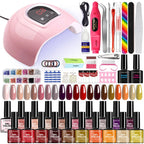 20-Farben-Nageldesign-Set mit LED-Licht, Nagelfeile, Poliermaschine, Glitzer-Diamant-Werkzeugset für den professionellen und privaten Gebrauch