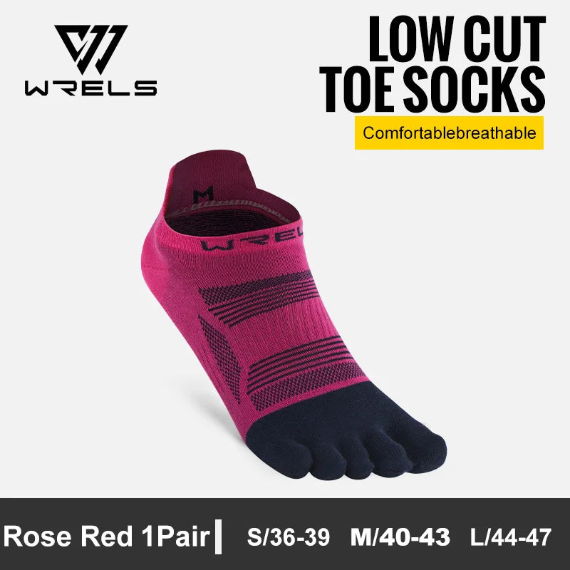 WRELS Zehensocken Laufsocken für Herren Damen Atmungsaktive Fünf-Finger-Socken Hochleistungs-Sport-Fünf-Zehen-Socken