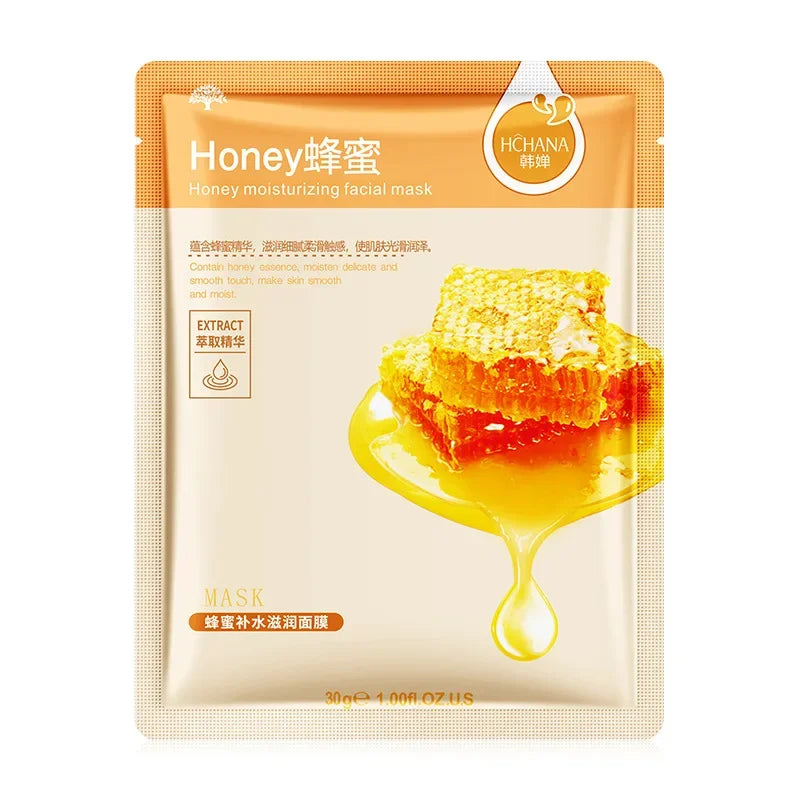 20 Stück natürliche Pflanzen-Gesichtsmaske Feuchtigkeitsspendend Öl-Kontrolle Anti-Aging Frucht Aloe Koreanische Tuchmaske Schönheit Hautpflegeprodukte