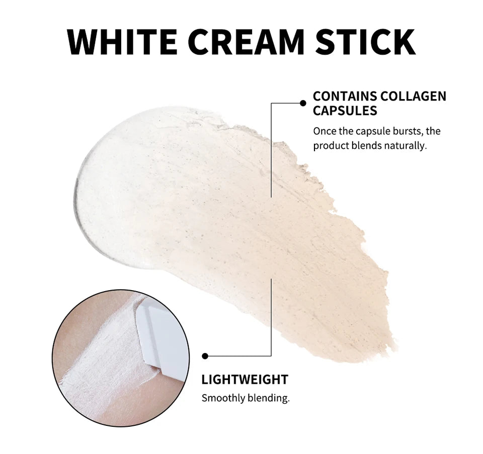 Foundation Stick Farbwechsel-Foundation mit abnehmbarem Pinsel Blanc Cover Cream Stick Farbwechselnde Basis Make-up mit hoher Deckkraft