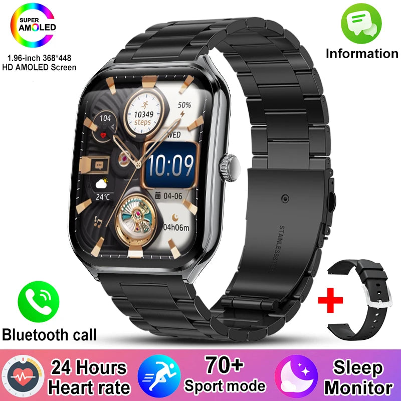 New For OPPO Ultra Thin Smart Watch Men AMOLED HD Screen Always Show Time Heart Rate Bluetooth Call Sports Waterproof Smartwatch