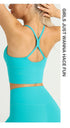 Einfarbiger Damen-Sport-BH mit nacktem Gefühl, sexy Kreuzrücken, Y-Form, Sport-BH, Fitness, Yoga, Joggen, Workout, Sport, Damen-Träger-BH
