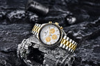 Neue PAGANI DESIGN Moon Men Uhr Retro-Luxus-Quarzuhren für Herren Edelstahl Sport wasserdicht Chronograph Herren+Mit BOX