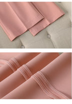 NAVIU Neu 2024 Damen Hosenanzüge Rosa Blazer und Jacken Set Büro Damen Arbeits Business Uniform Weiblicher Hosenanzug OL Stil Beige