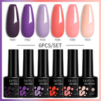 LILYCUTE 7ML 6PCS Neon Gel Nagellack Set fluoreszierend Farbwechsel Semi Permanent Soak Off Maniküre-Kit Nail Art Gel