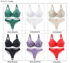 DaiNaFang Sexy BH-Set Grün Schwarz Beige Rot Weiß Lila Spitze Schleife Blumen Unterwäsche für Damen Übergröße Dessous
