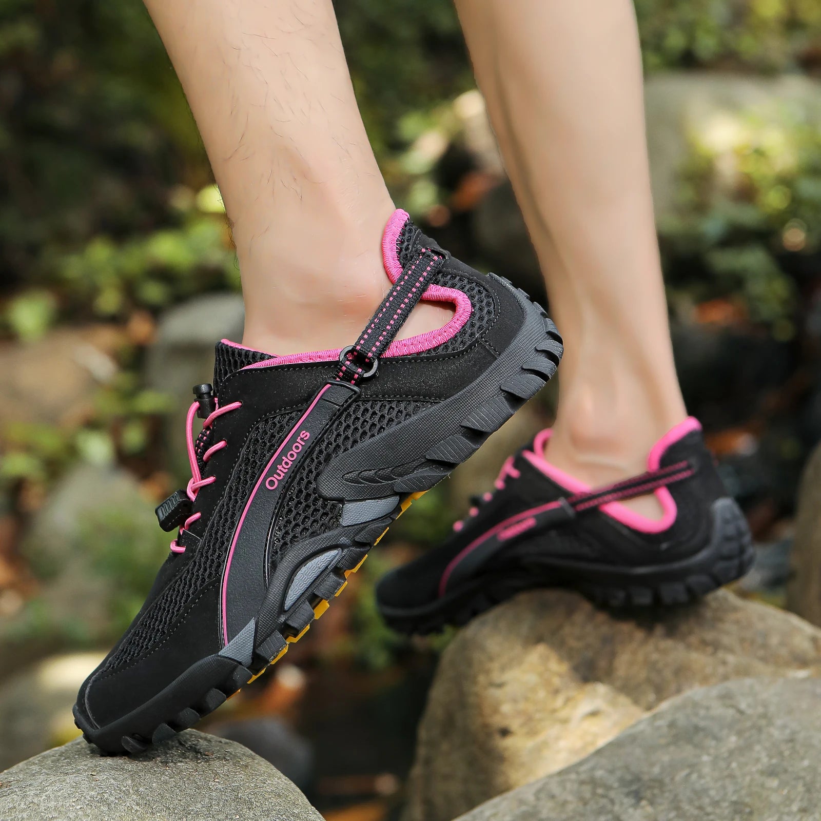 FANCYLEE Damen-Trekkingschuhe Atmungsaktives Mesh-Wanderer Leichtgewichtige Outdoor-Rutschfeste Bergsteigerschuhe EU 36-42