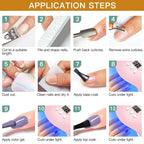 MTSSII 12tlg. Gellack-Set Nude Rosa Rot Glitzer Semi Permanent Soak Off UV Gel Nagellack Maniküre Kit Nagelzubehör DIY