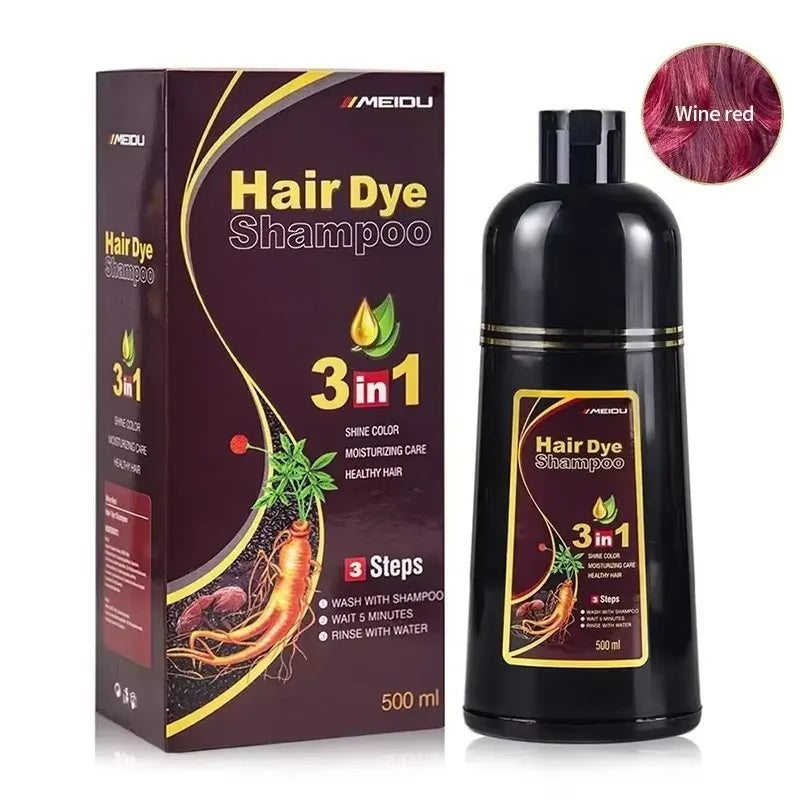30ml/500ml 3-in-1 Schnell-Haarfärbeshampoo Naturschwarz Kräuter-Haarfarbe Feuchtigkeitsspendend Milde Haarfärbe-Pflegespülung Haarpflegeprodukte