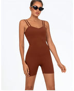 Greenora Damen Workout Strampler Sexy Rückenfrei Yoga Overall Eng Anliegend Body Fitness Activewear Ärmellose Sportbekleidung Einteiler
