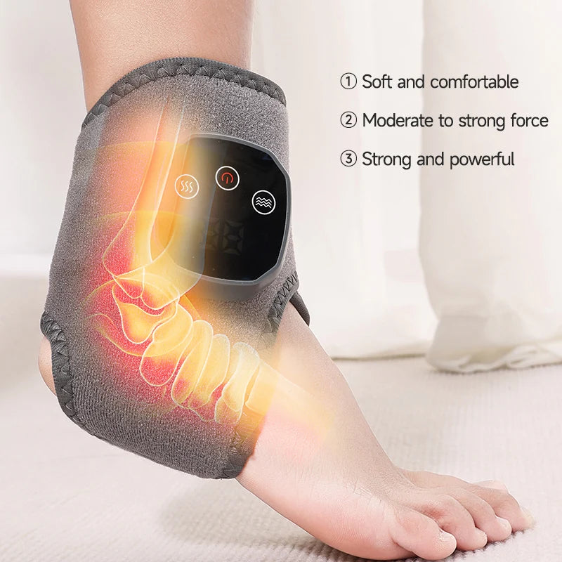 Electric Heat And Vibration Ankle Wrist Massager Hot Compress Therapy Ankle Massage Heated Wrap Support Brace Foot Protector Secondary image
